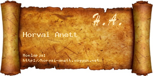 Horvai Anett névjegykártya